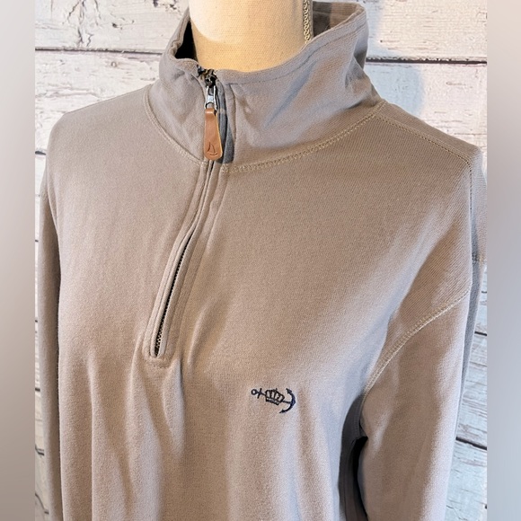 CROWN & ANCHOR 1/4 Zip Sweatshirt Lightweight Gray-Large - Picture 2 of 4